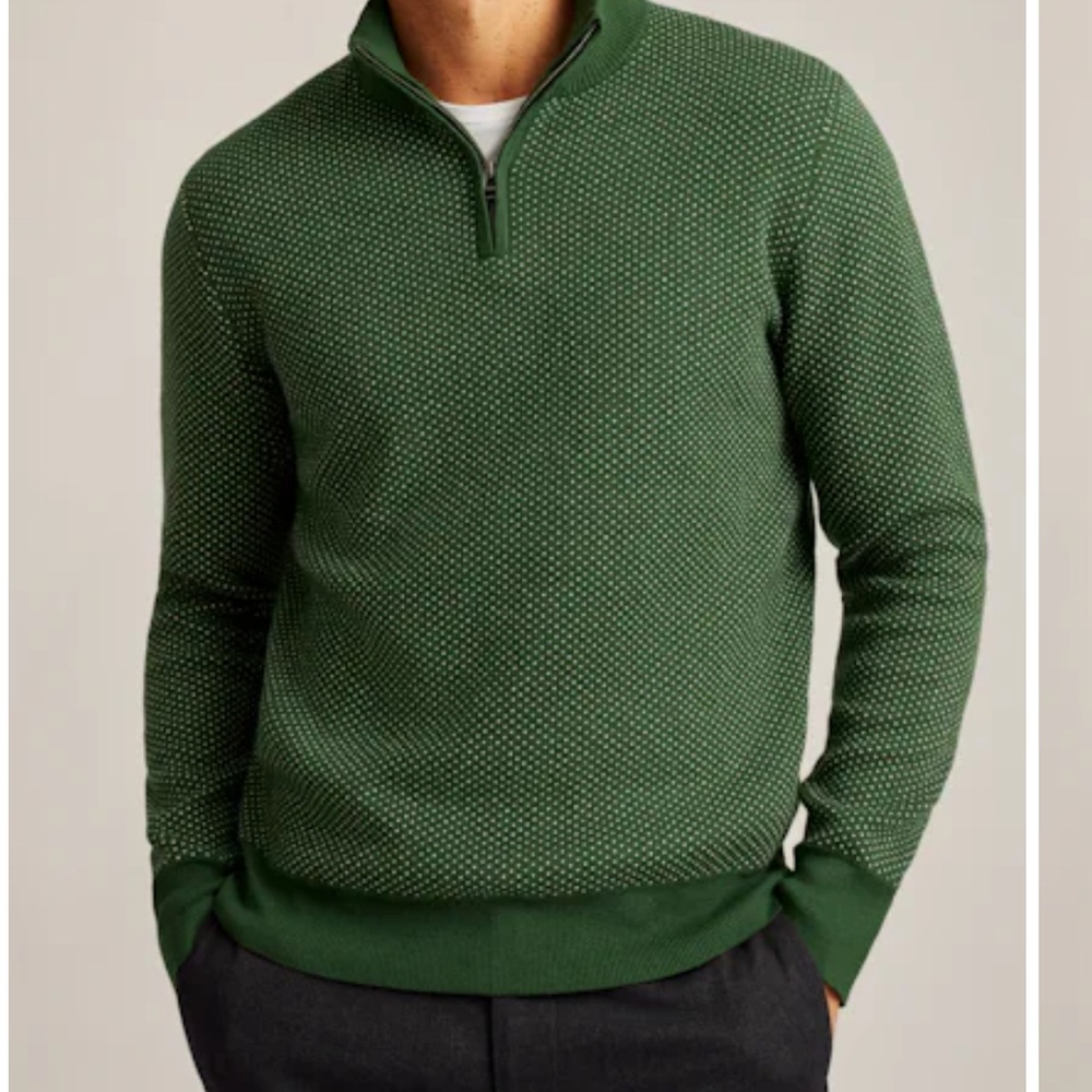 Bonobos Cashmere/Cotton Blend Long Sleeve Quarter‎ Zip Sweater. Men’s XXL. Teal.